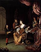 Willem van Mieris The Lute Player oil painting reproduction